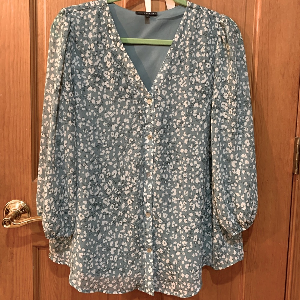 Turquoise Blouse by West Kei. Worn once in great condition. 3/4 sleeves.